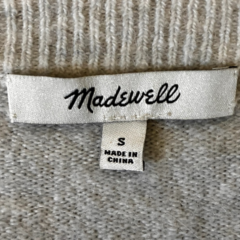 Madewell Donegal Jason Ex-Boyfriend Oversized V-neck Sweater Wool/Alpaca Blend - Picture 4 of 5